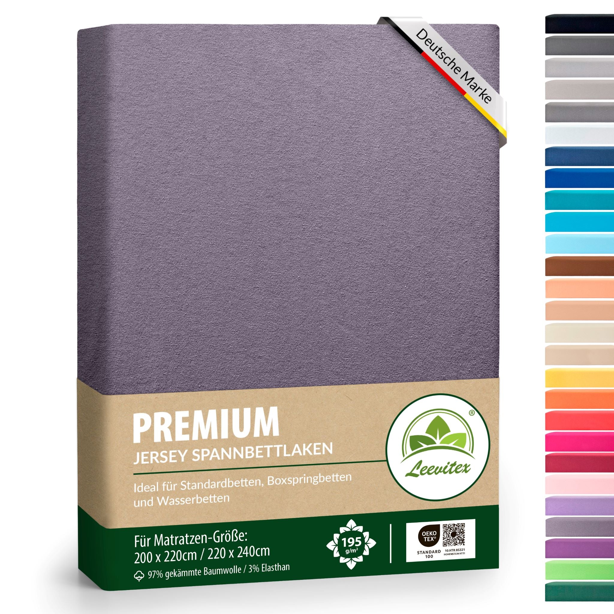 Spannbettlaken für Boxspringbetten 200x220 bis 220x240 cm | 40 cm Steg | verschiedene Materialstärken