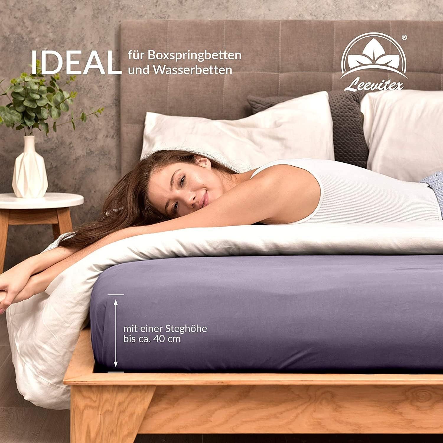 Topper Spannbettlaken 90x200 bis 100x200 / 220 cm | 18 cm Steg | verschiedene Materialstärken