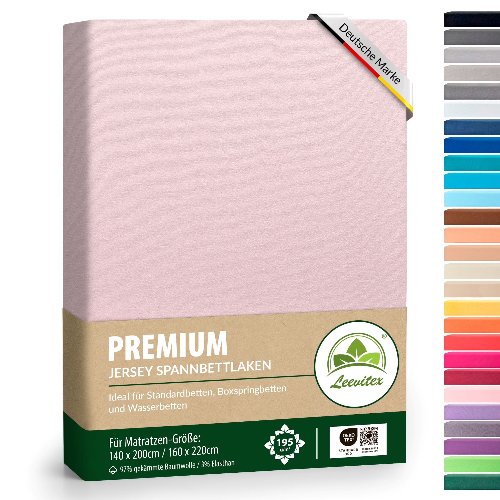 Spannbettlaken für Boxspringbetten 140x200 bis 160x220 cm | 40 cm Steg | verschiedene Materialstärken