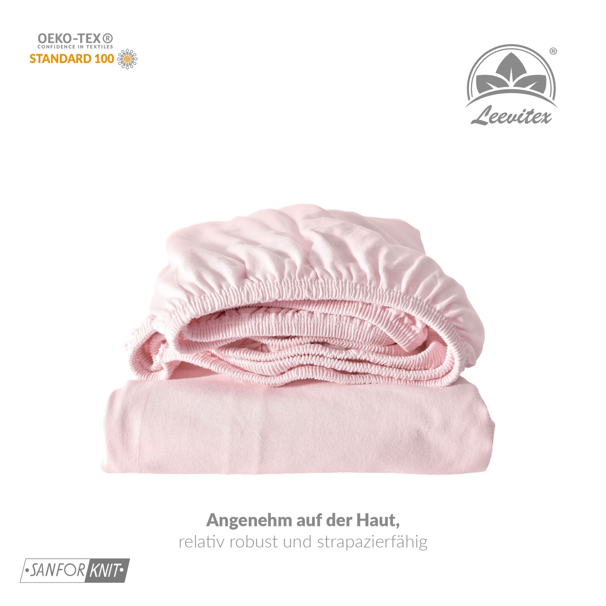 Basic Spannbettlaken 140x200 cm - 160x200 cm | 25 cm Steg | 100% Jersey-Baumwolle