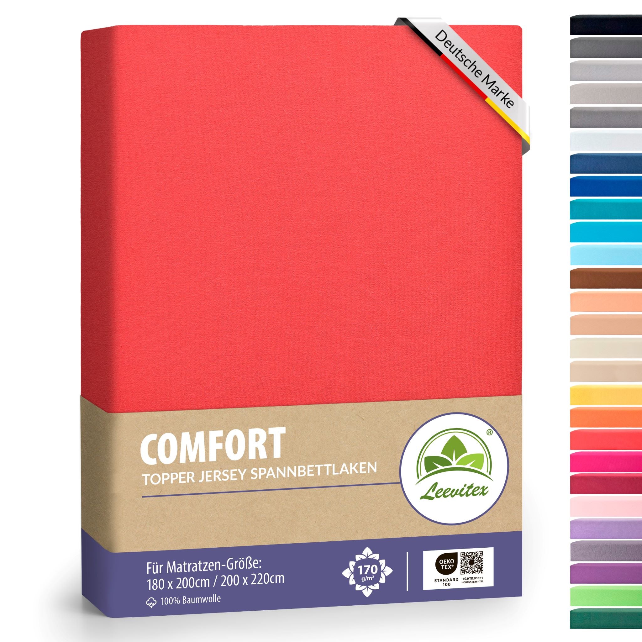 Topper Spannbettlaken 180x200 bis 200x200 / 220 cm | 18 cm Steg | verschiedene Materialstärken
