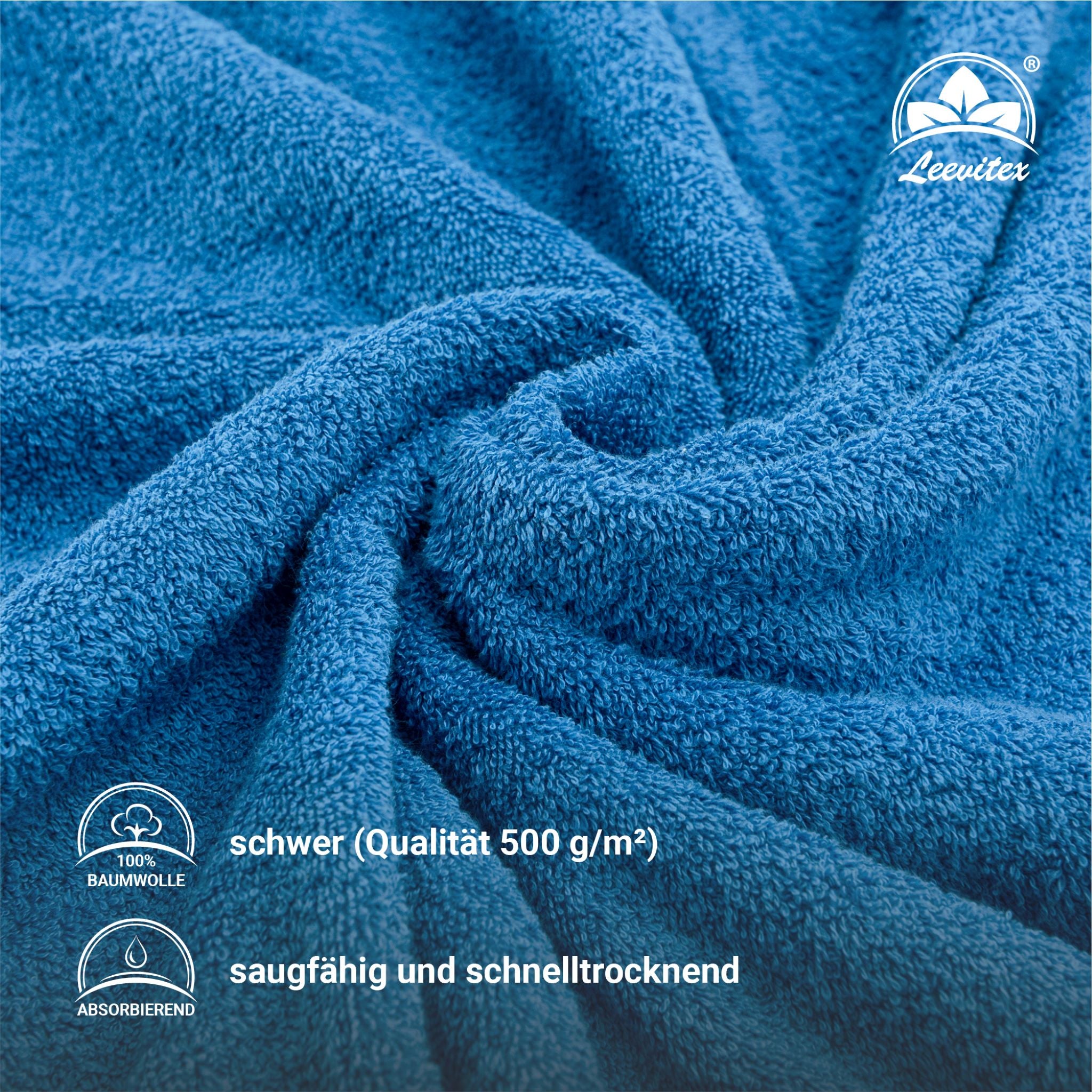 Duschtücher im 2er Set – 100% Baumwolle, 70 x 140 cm, weich und saugfähig