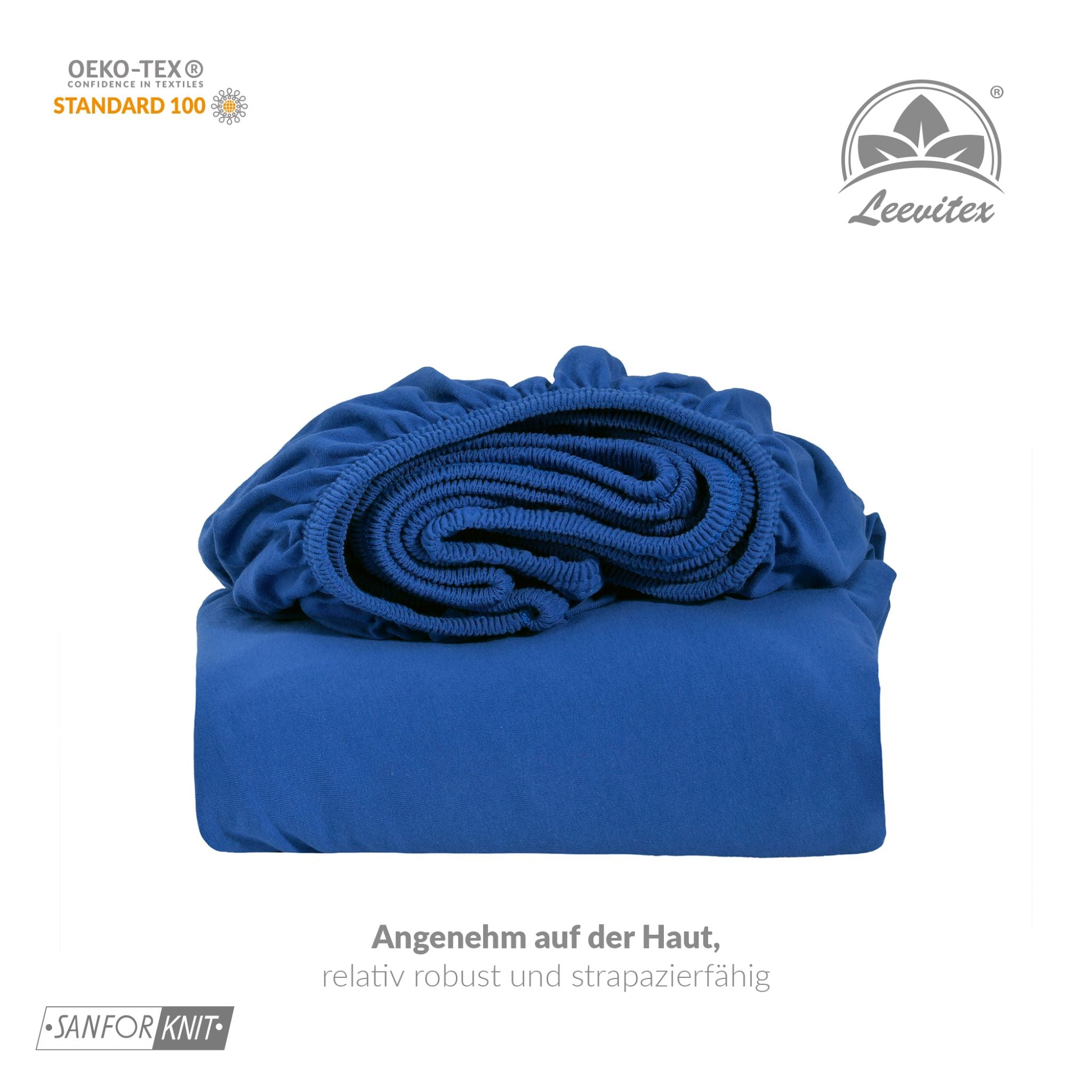 Basic Spannbettlaken 140x200 cm - 160x200 cm | 25 cm Steg | 100% Jersey-Baumwolle