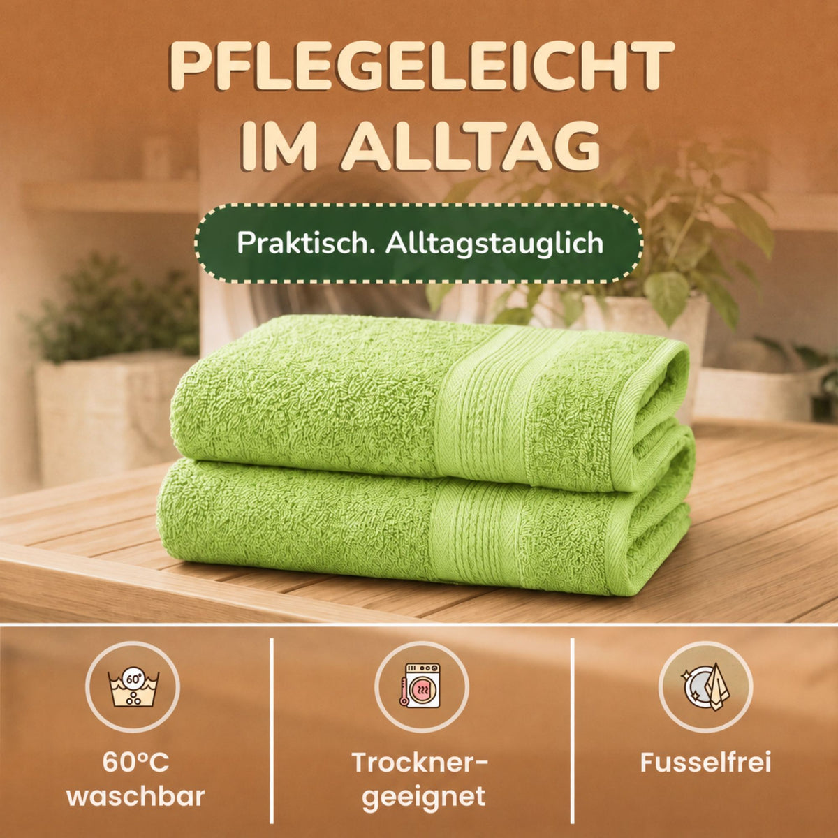 Saunatücher aus 100% Baumwolle im 1er Set – 80 x 200 cm, weich und saugfähig