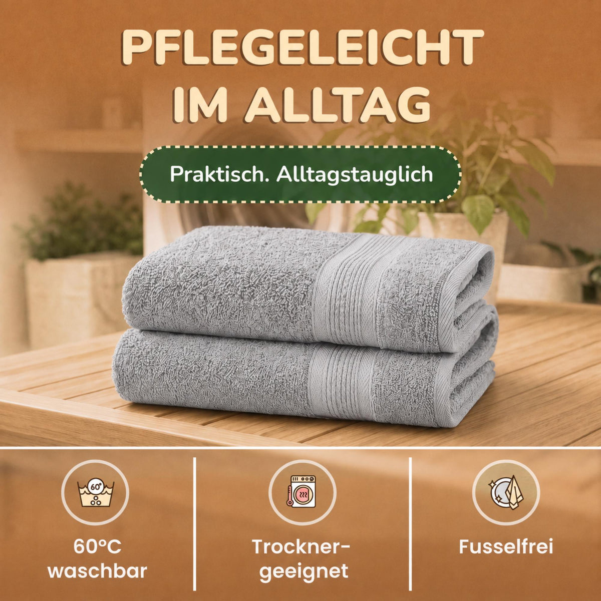 Saunatücher aus 100% Baumwolle im 1er Set – 80 x 200 cm, weich und saugfähig