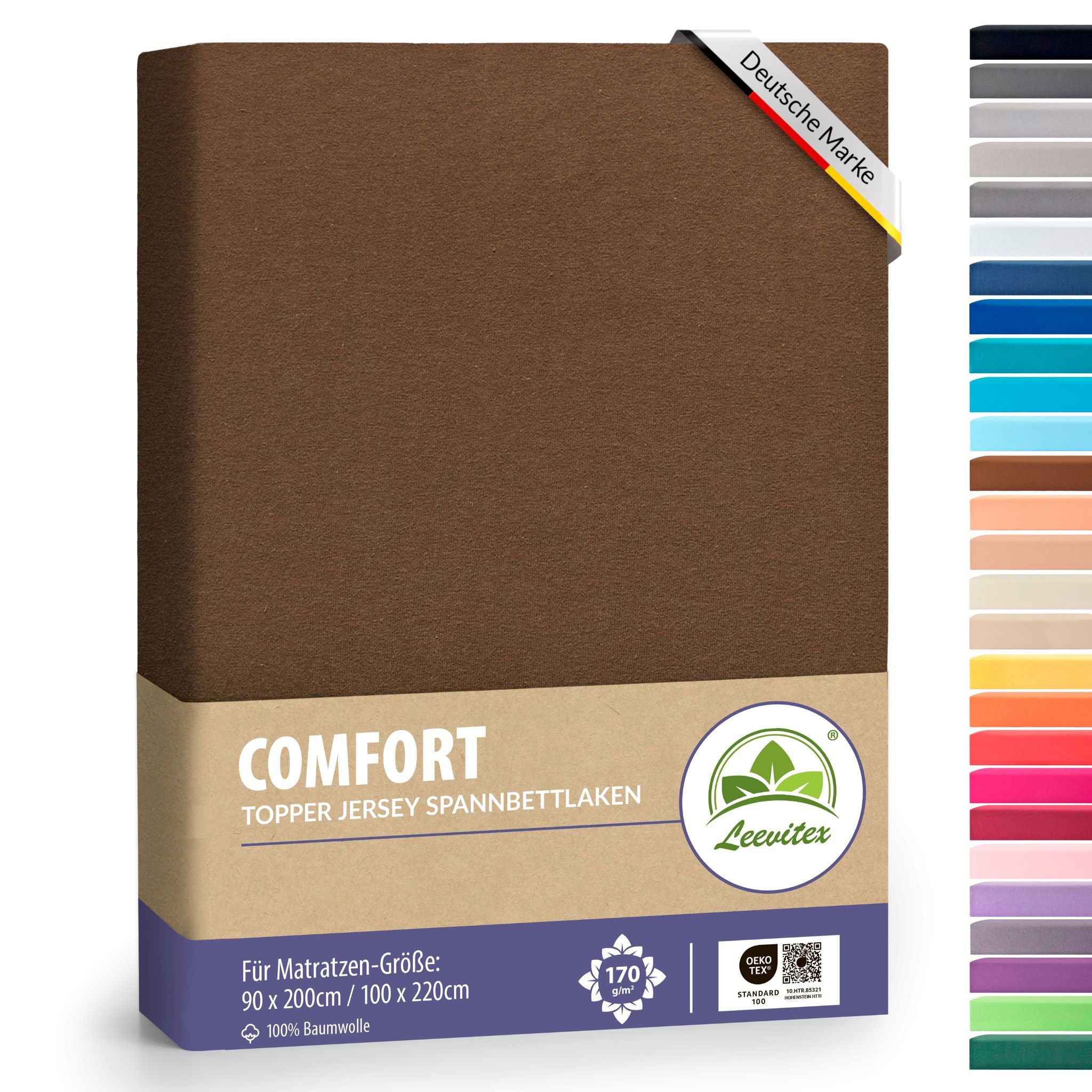 Topper Spannbettlaken 90x200 bis 100x200 / 220 cm | 18 cm Steg | verschiedene Materialstärken