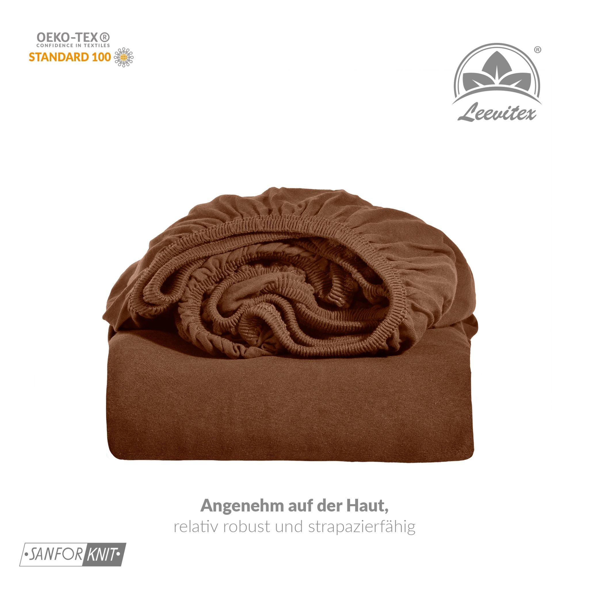 Basic Spannbettlaken 90x200 cm - 100x200cm | 25 cm Steg | 100% Jersey-Baumwolle