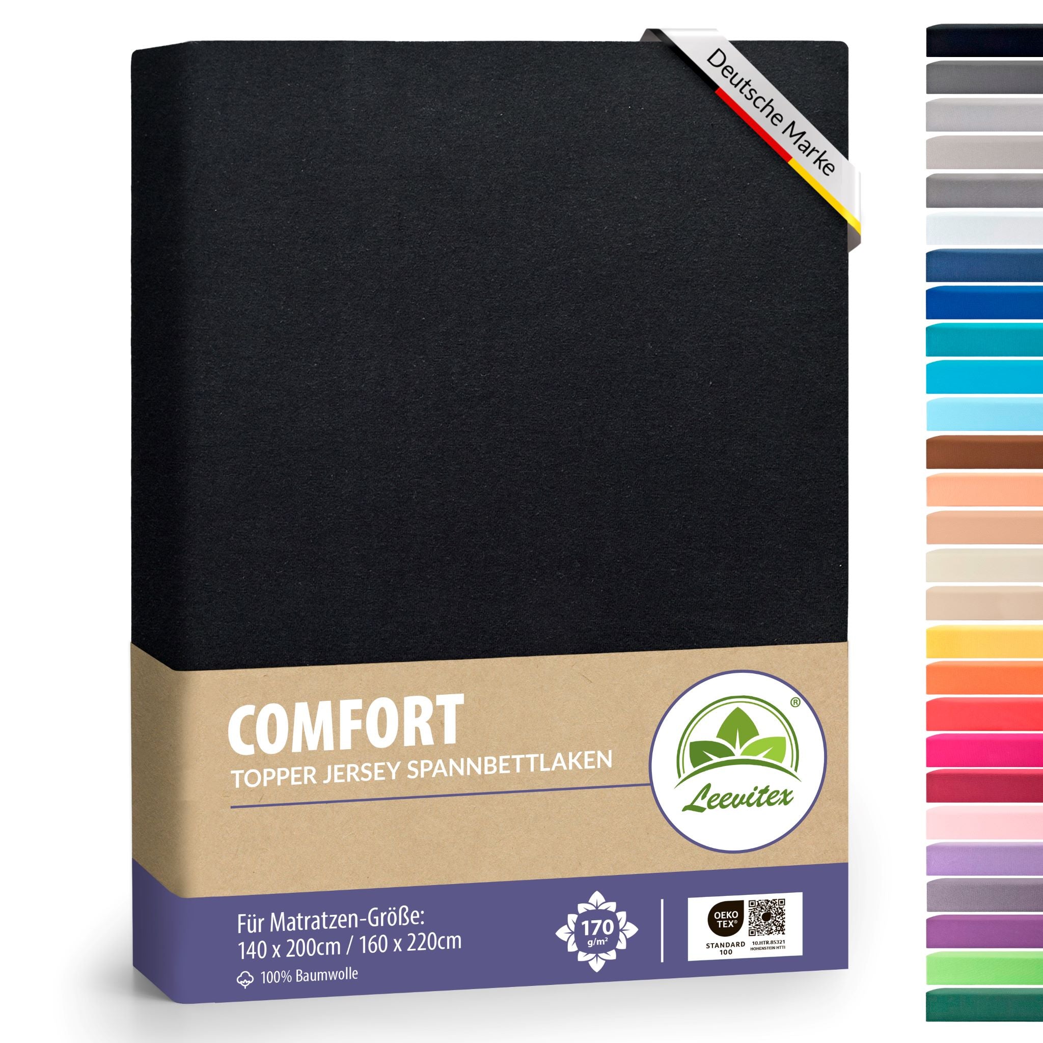 Topper Spannbettlaken 140x200 bis 160x200 / 220 cm | 18 cm Steg | verschiedene Materialstärken
