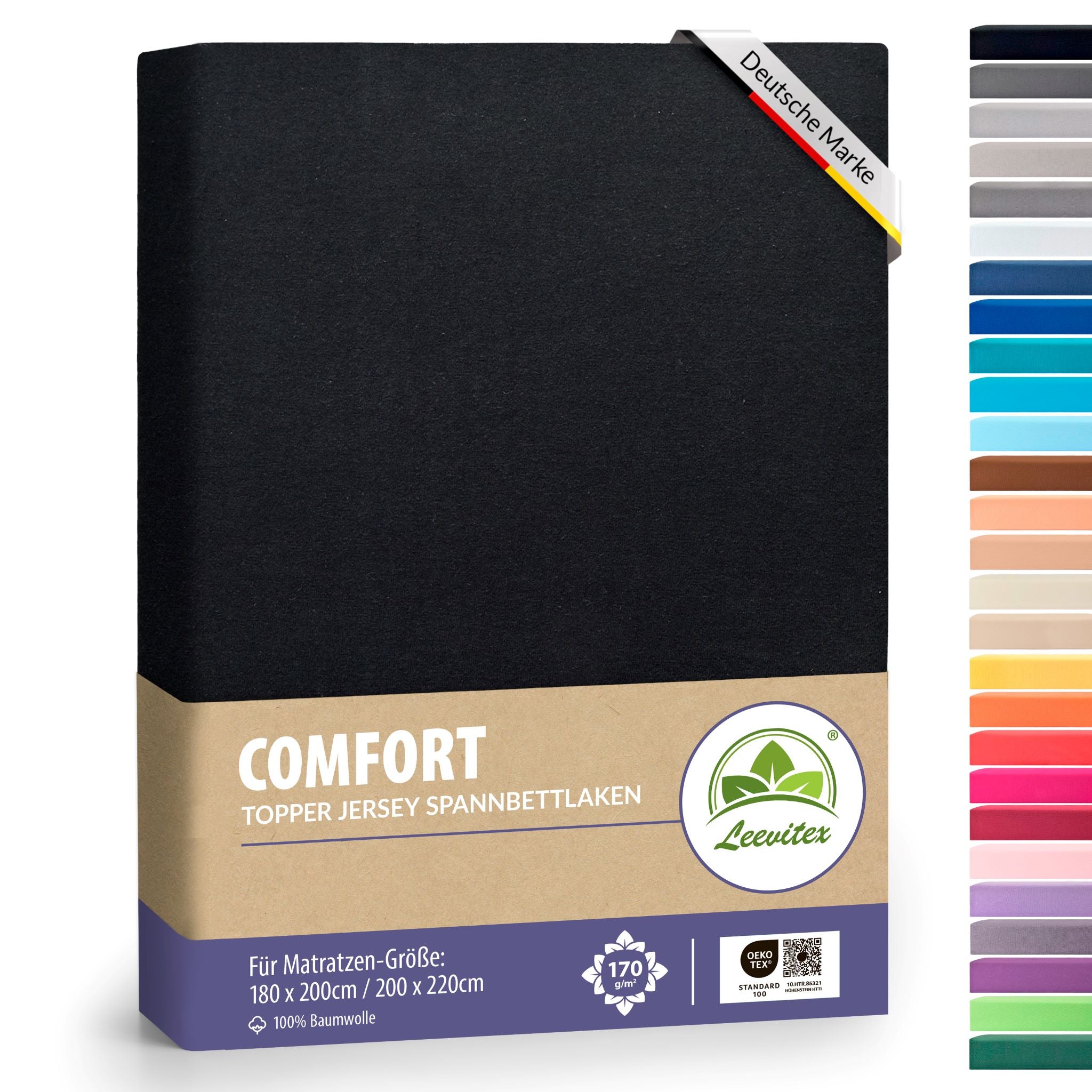 Topper Spannbettlaken 180x200 bis 200x200 / 220 cm | 18 cm Steg | verschiedene Materialstärken