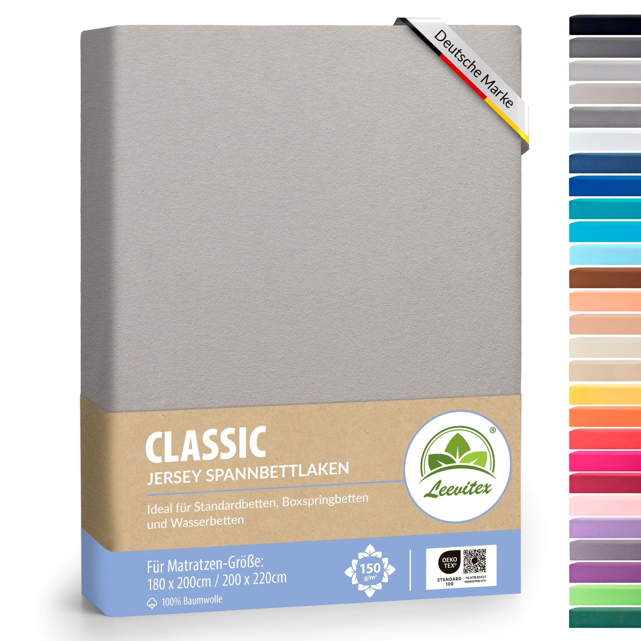 Spannbettlaken für Boxspringbetten 180x200 bis 200x220 cm | 40 cm Steg | verschiedene Materialstärken