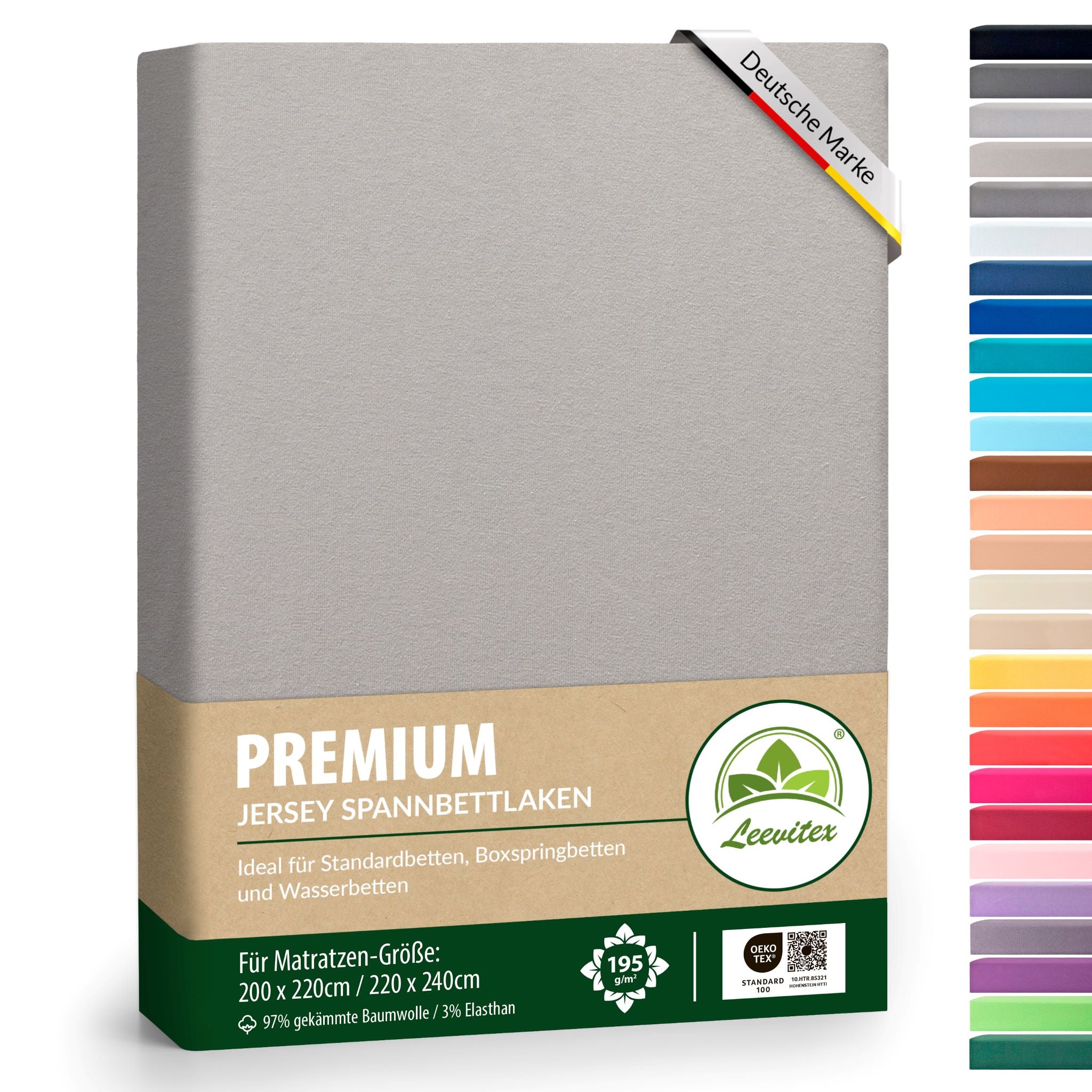 Spannbettlaken für Boxspringbetten 200x220 bis 220x240 cm | 40 cm Steg | verschiedene Materialstärken