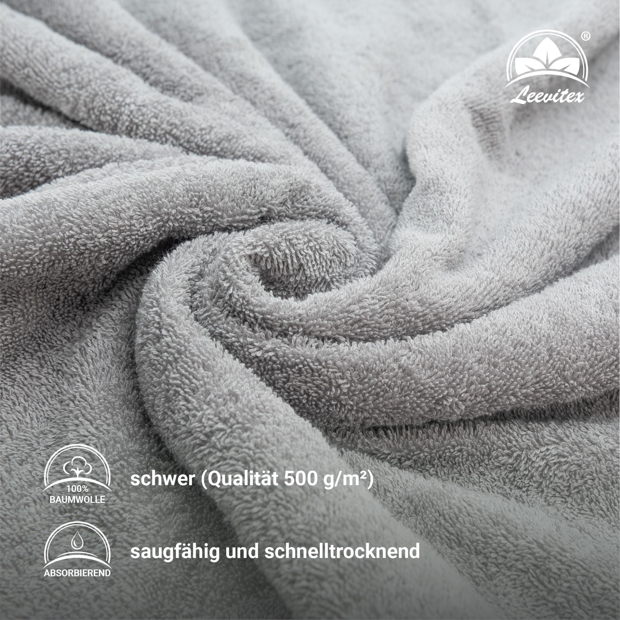 Saunatücher aus 100% Baumwolle im 2er Set – 80 x 200 cm, weich und saugfähig