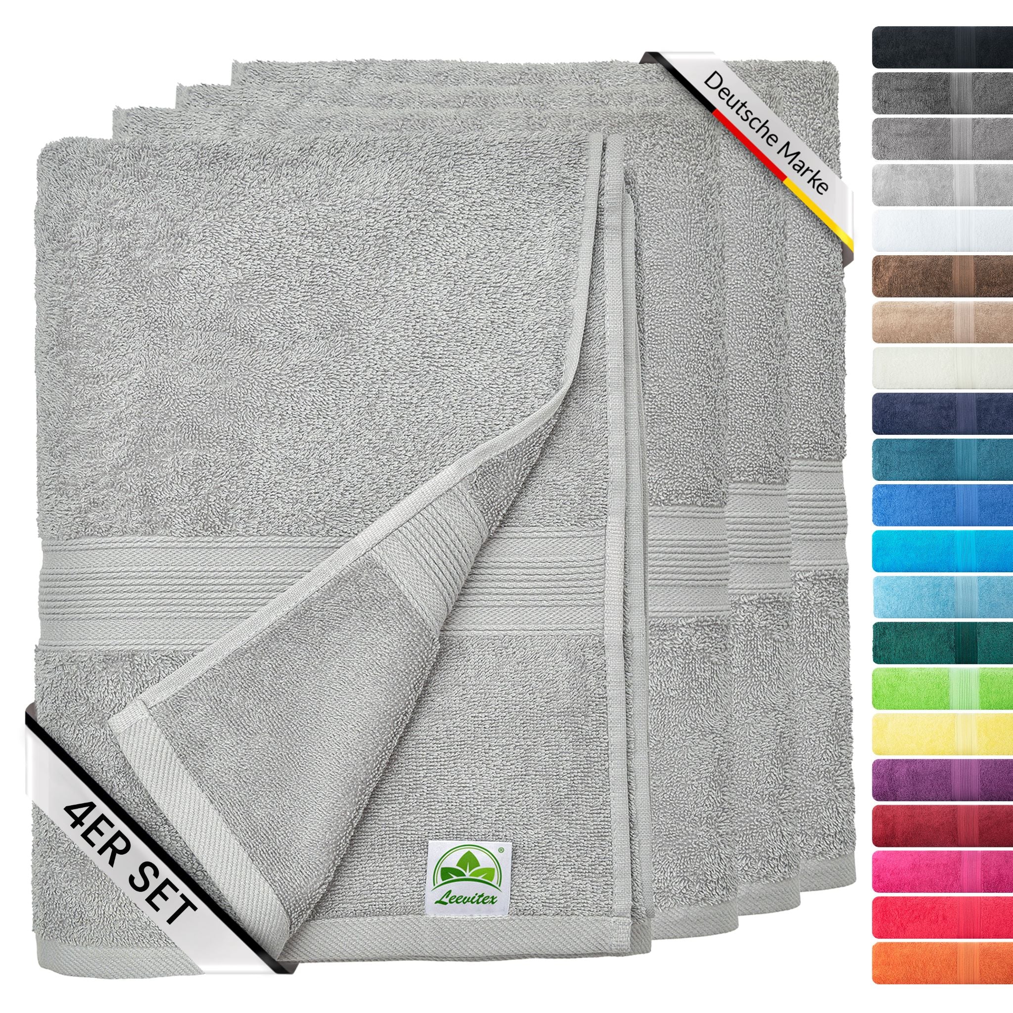 Handtücher von Leevitex – 4er Set, 100% Baumwolle, 50 x 100 cm, weich und saugfähig