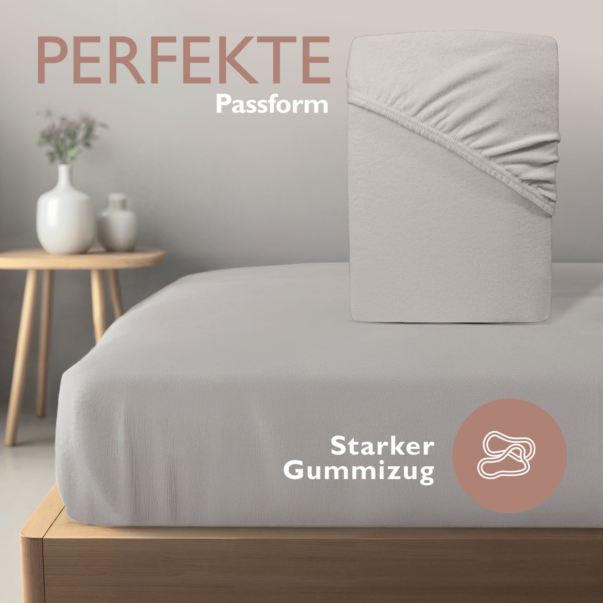 Winterspannbettlaken für 140x200 bis 160x200 cm | 40 cm Steg | 80% Baumwolle 20% Polyester