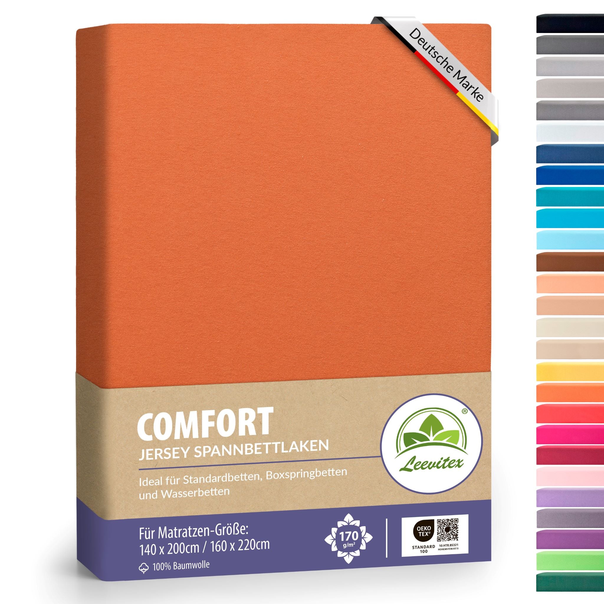 Spannbettlaken für Boxspringbetten 140x200 bis 160x220 cm | 40 cm Steg | verschiedene Materialstärken