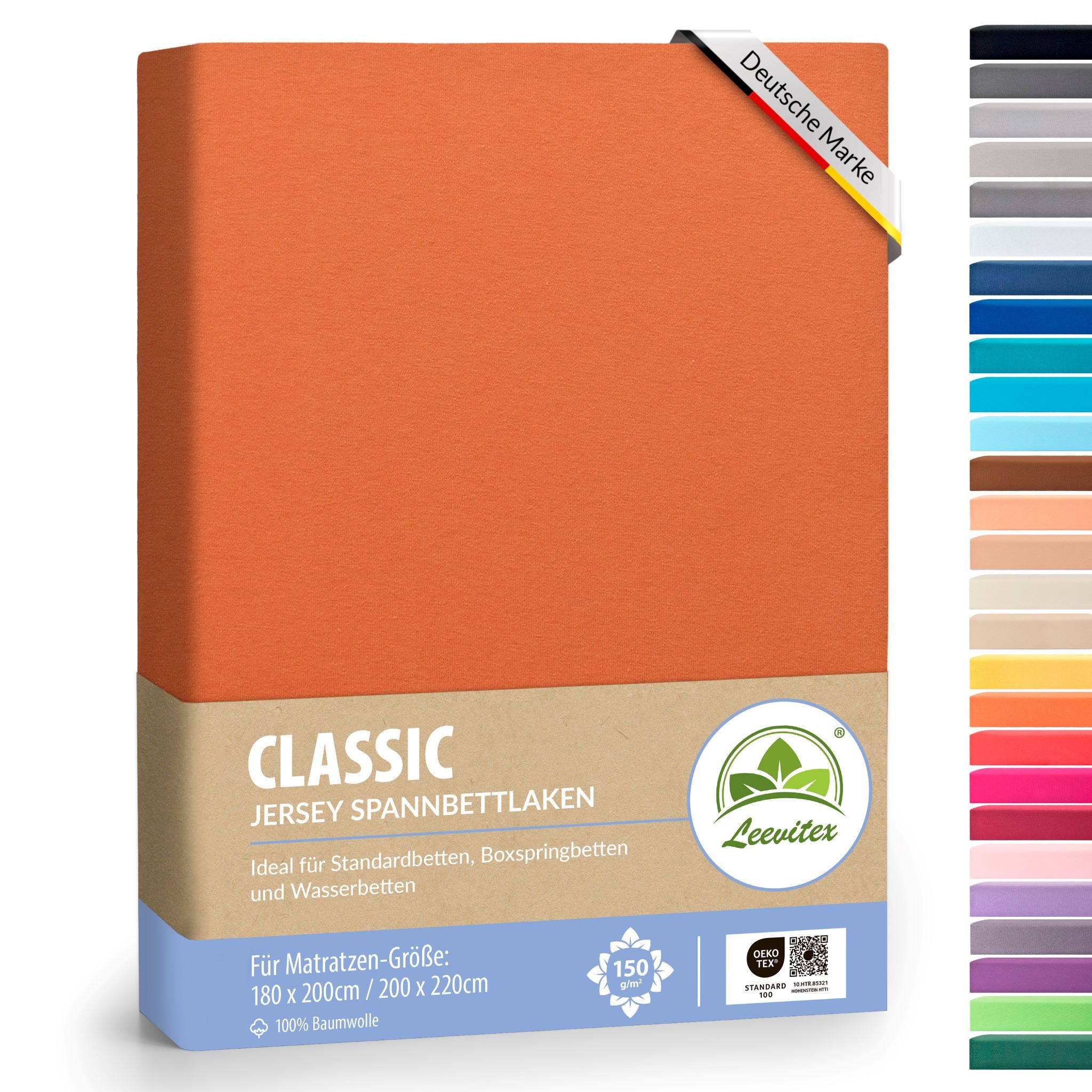 Spannbettlaken für Boxspringbetten 180x200 bis 200x220 cm | 40 cm Steg | verschiedene Materialstärken