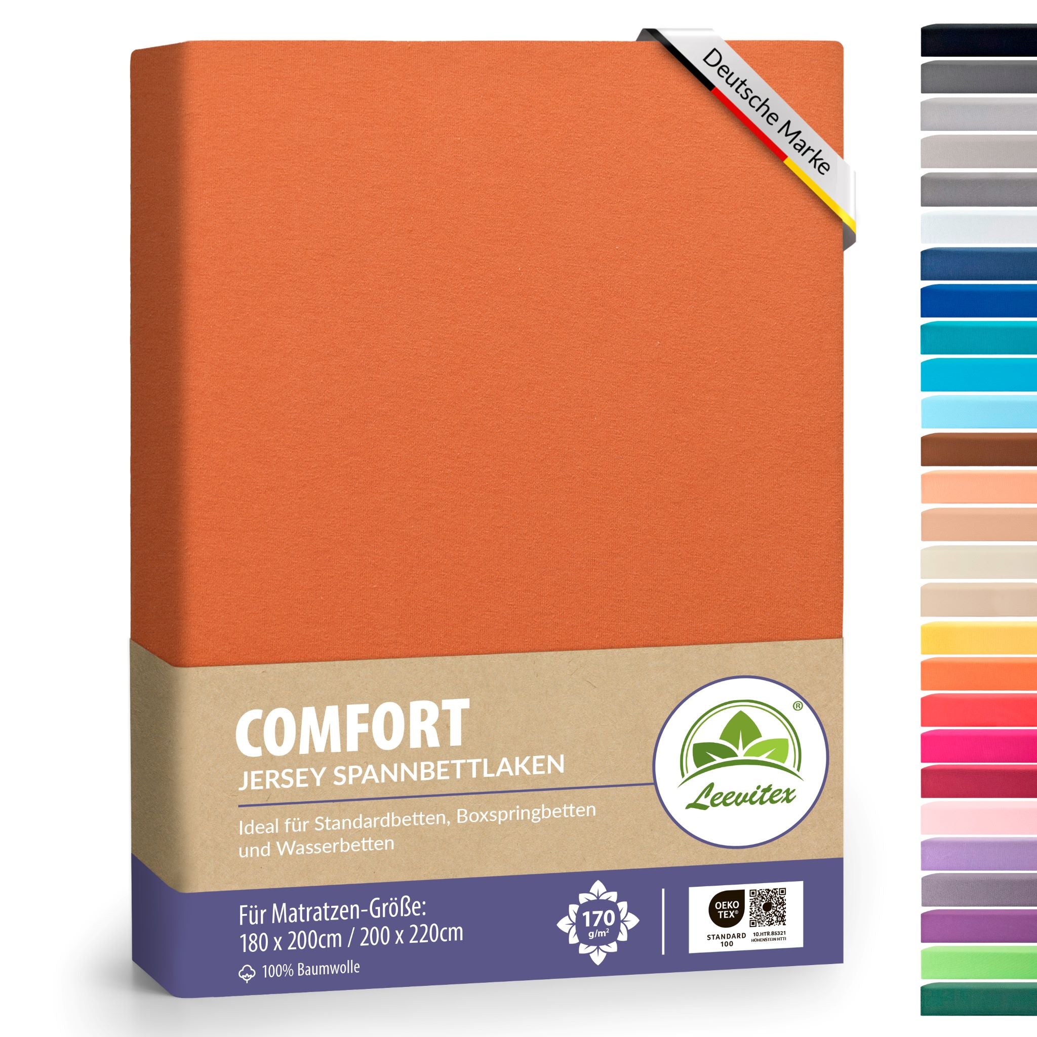 Spannbettlaken für Boxspringbetten 180x200 bis 200x220 cm | 40 cm Steg | verschiedene Materialstärken