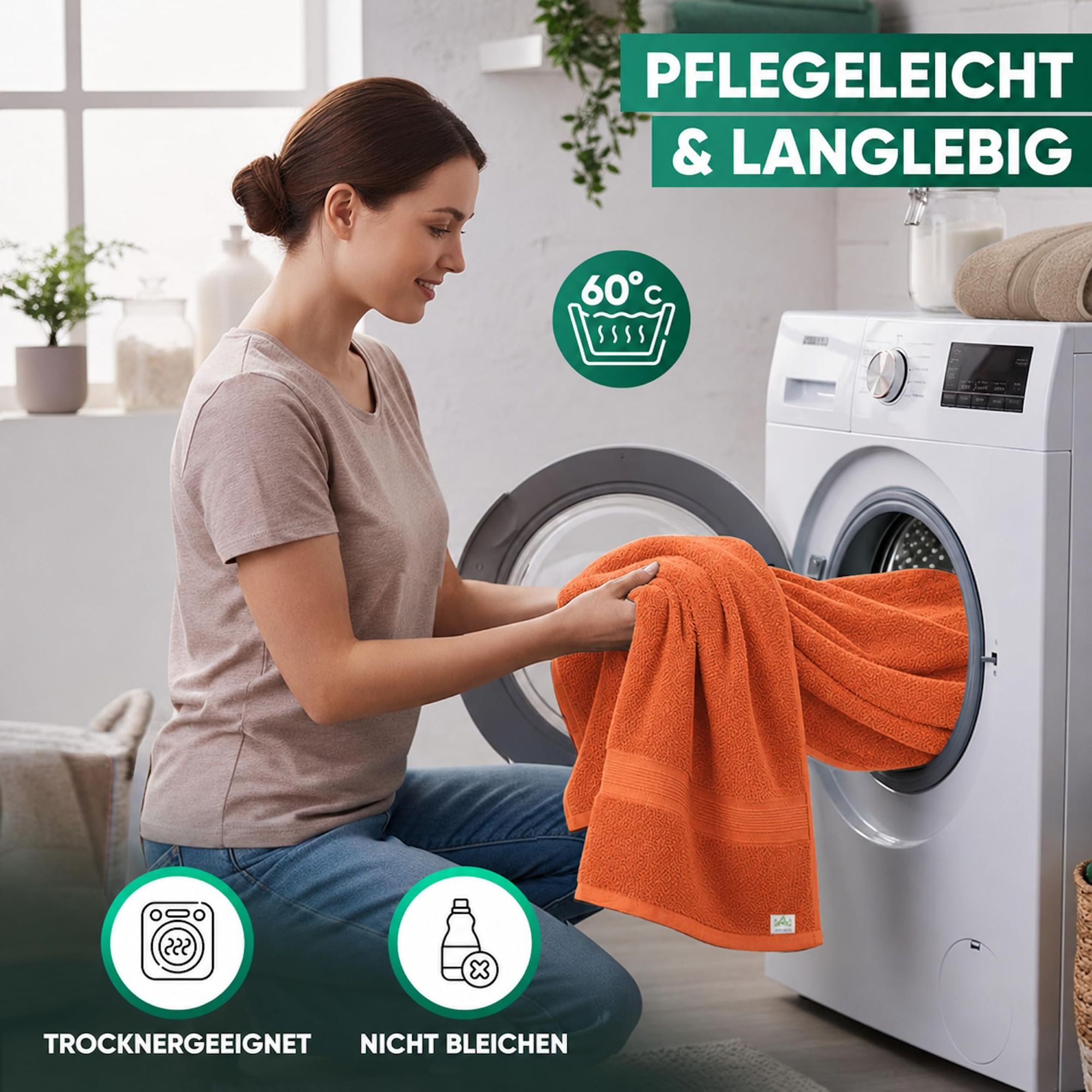 Duschtücher im 2er Set – 100% Baumwolle, 70 x 140 cm, weich und saugfähig