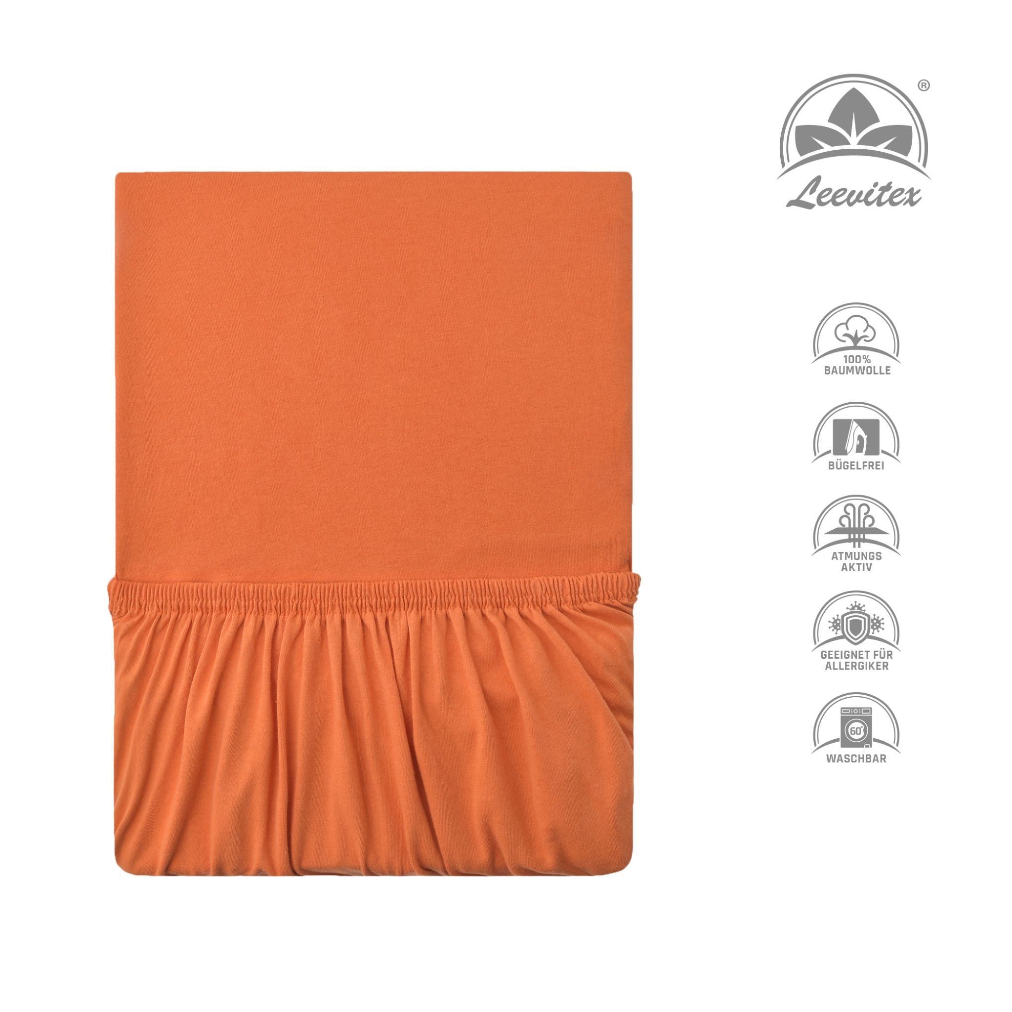 Basic Spannbettlaken 140x200 cm - 160x200 cm | 25 cm Steg | 100% Jersey-Baumwolle