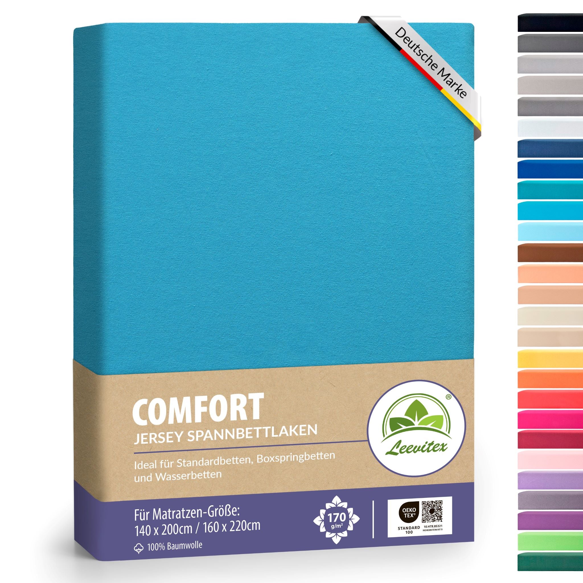 Spannbettlaken für Boxspringbetten 140x200 bis 160x220 cm | 40 cm Steg | verschiedene Materialstärken