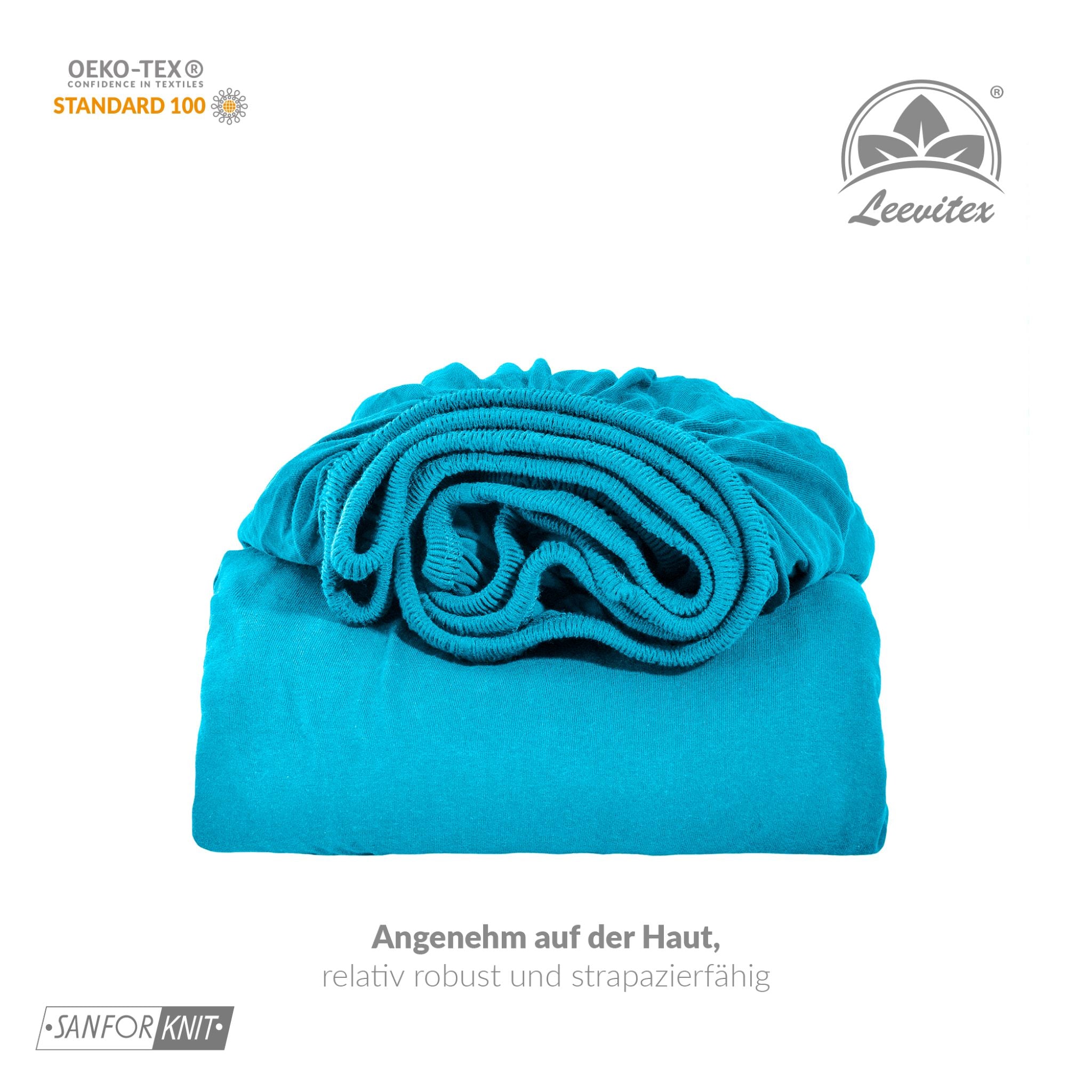 Basic Spannbettlaken 140x200 cm - 160x200 cm | 25 cm Steg | 100% Jersey-Baumwolle