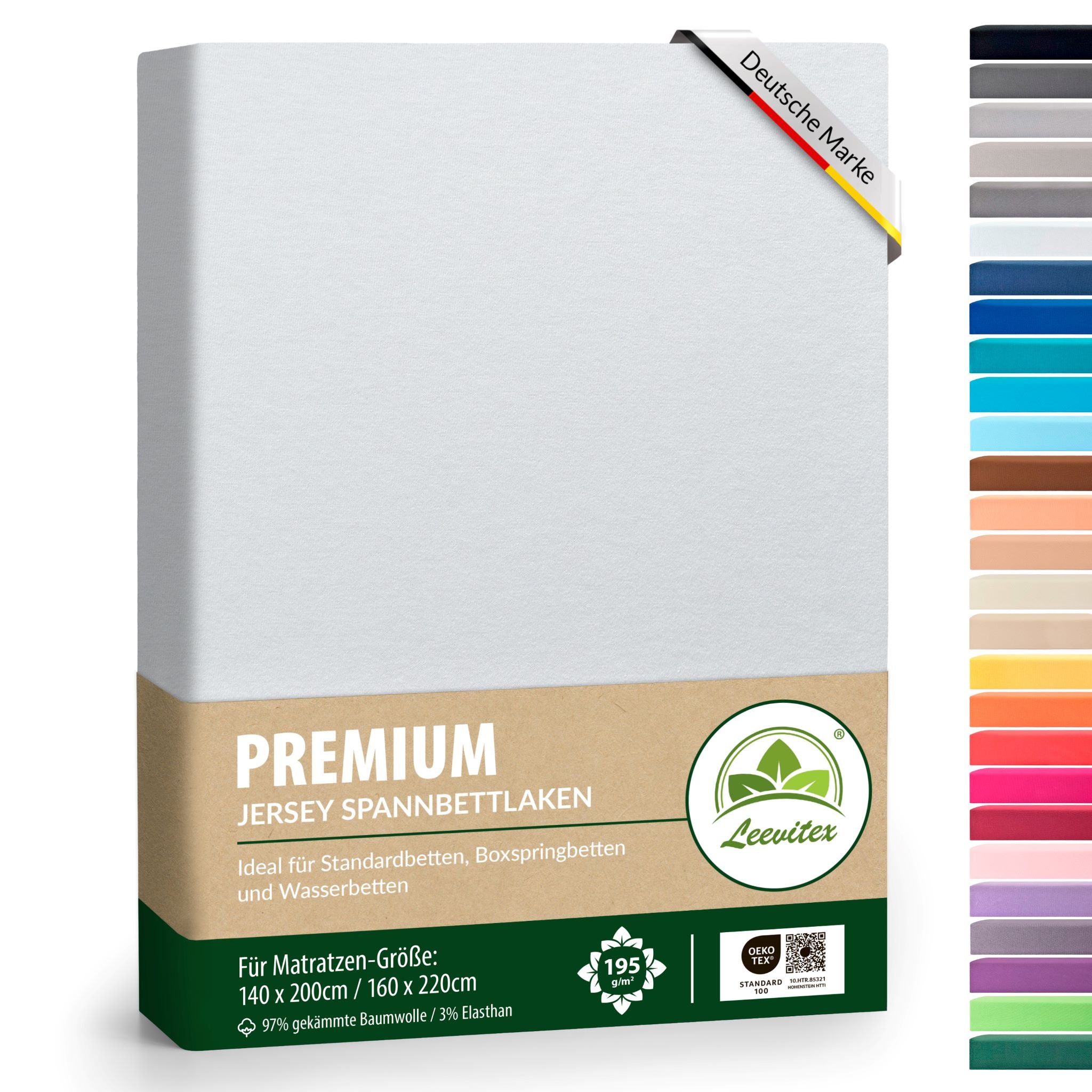 Spannbettlaken für Boxspringbetten 140x200 bis 160x220 cm | 40 cm Steg | verschiedene Materialstärken