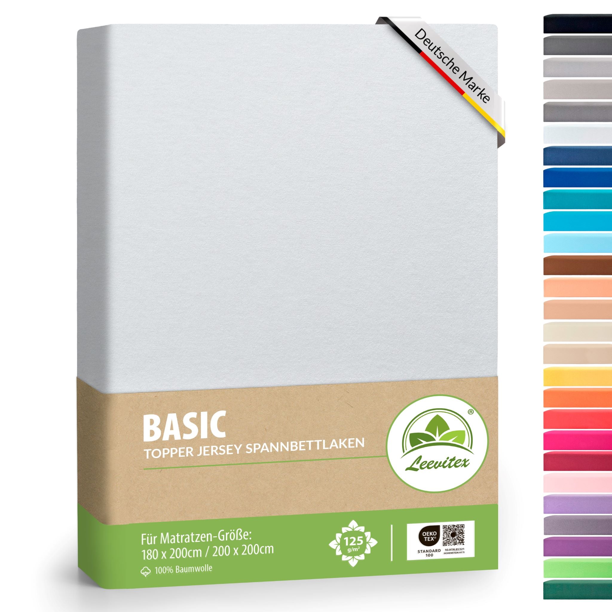 Topper Spannbettlaken 180x200 bis 200x200 / 220 cm | 18 cm Steg | verschiedene Materialstärken