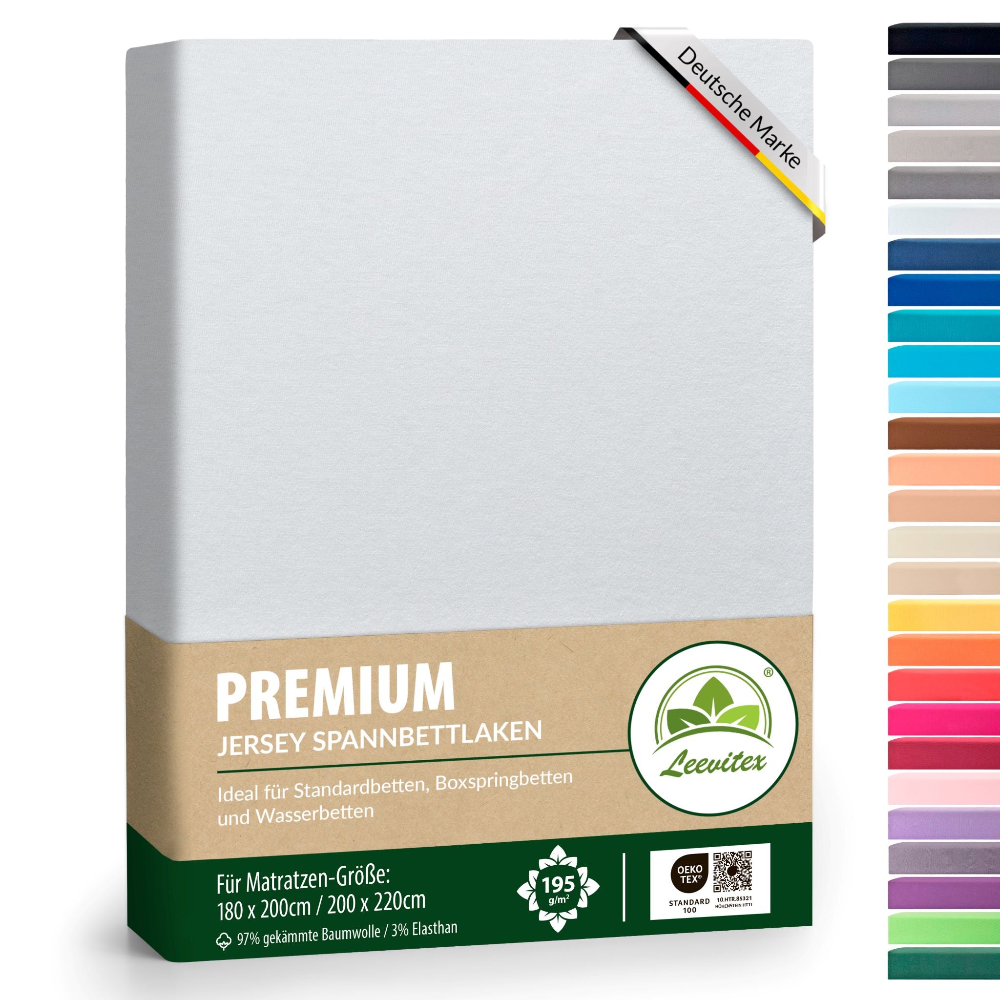Spannbettlaken für Boxspringbetten 180x200 bis 200x220 cm | 40 cm Steg | verschiedene Materialstärken