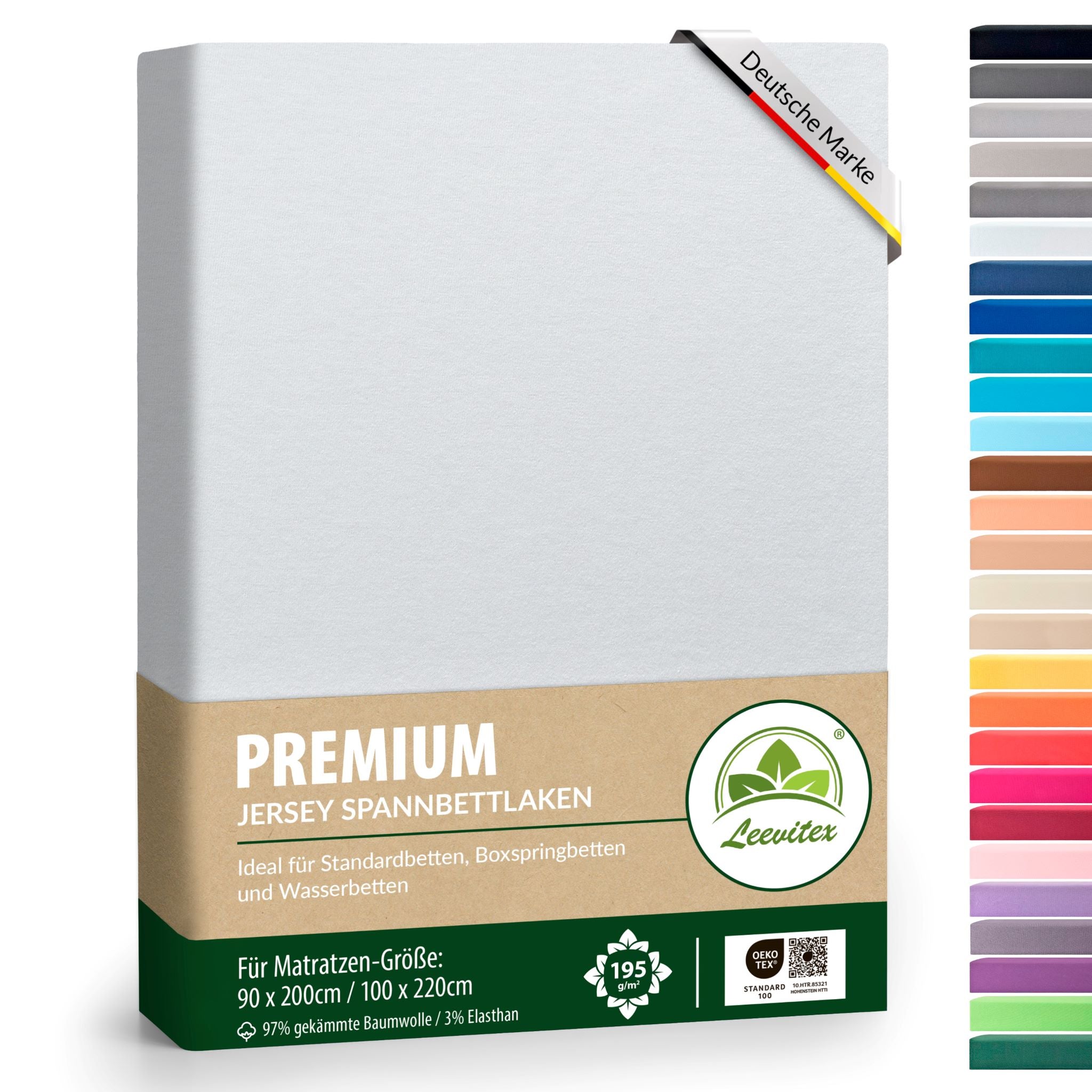 Spannbettlaken für Boxspringbetten 90x200 bis 100x220 cm | 40 cm Steg | verschiedene Materialstärken