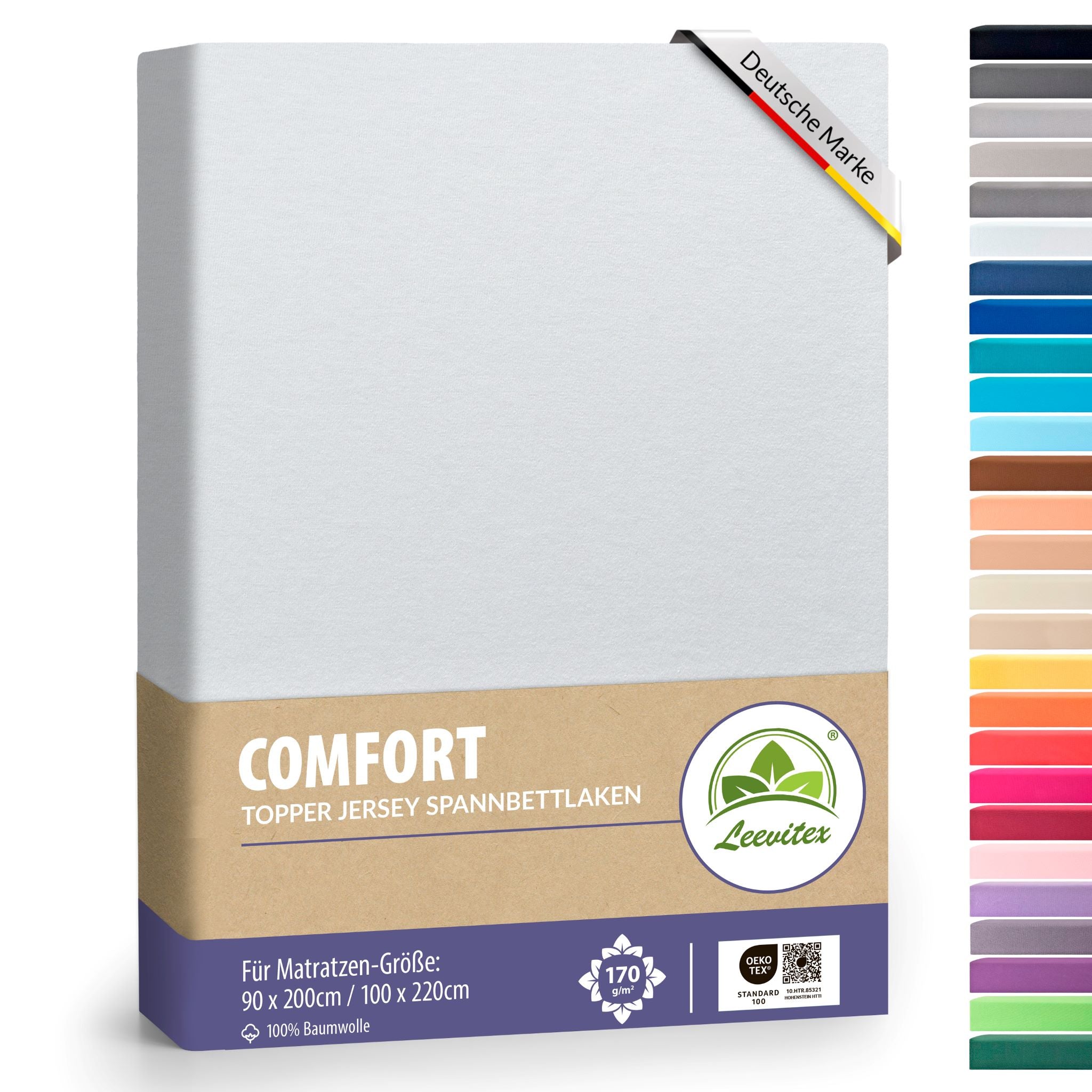 Topper Spannbettlaken 90x200 bis 100x200 / 220 cm | 18 cm Steg | verschiedene Materialstärken