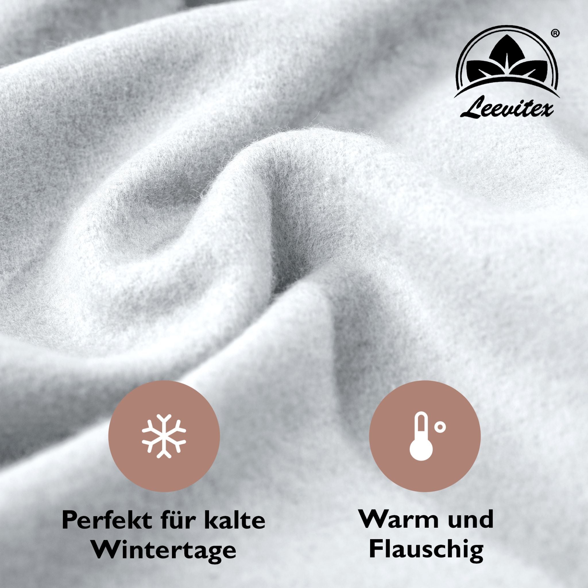 Winterspannbettlaken für 140x200 bis 160x200 cm | 40 cm Steg | 80% Baumwolle 20% Polyester