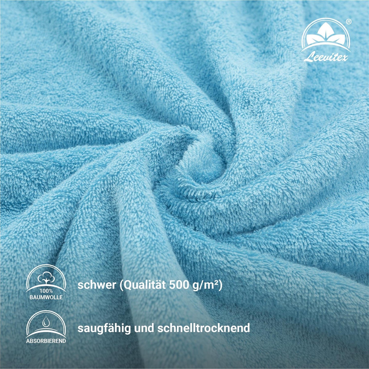 Handtücher von Leevitex – 4er Set, 100% Baumwolle, 50 x 100 cm, weich und saugfähig