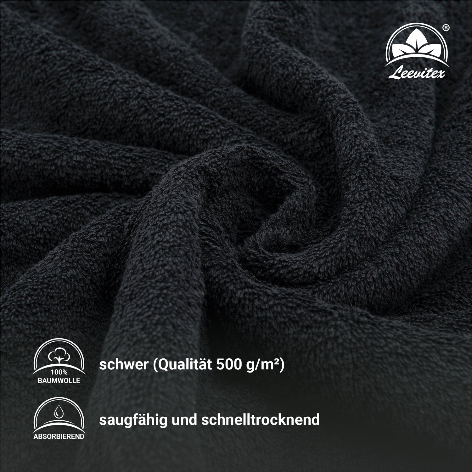 Handtücher von Leevitex – 4er Set, 100% Baumwolle, 50 x 100 cm, weich und saugfähig