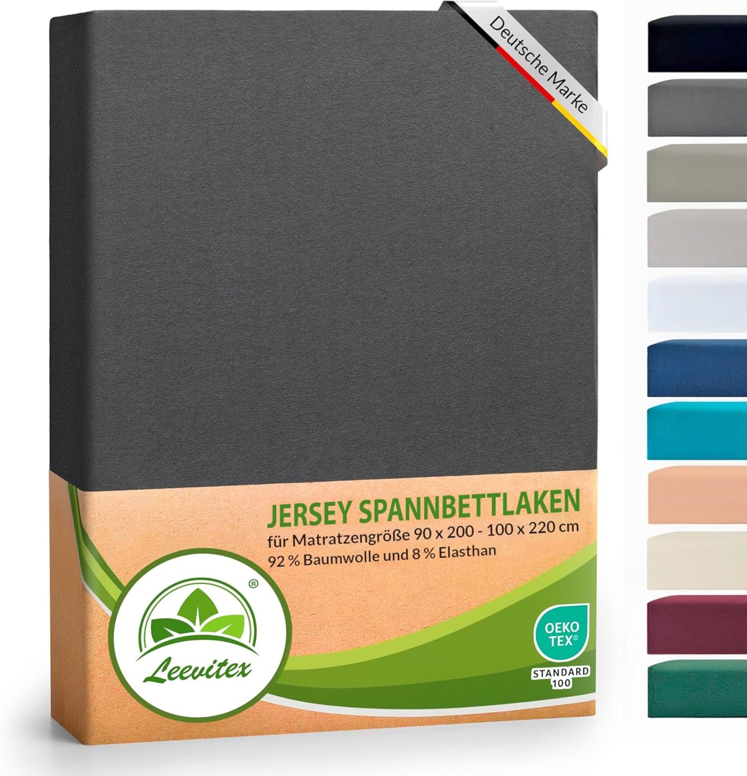 Spannbettlaken für Boxspringbetten 90x200 bis 100x220 cm | 40 cm Steg | verschiedene Materialstärken