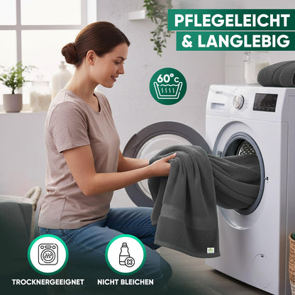 Duschtücher im 2er Set – 100% Baumwolle, 70 x 140 cm, weich und saugfähig