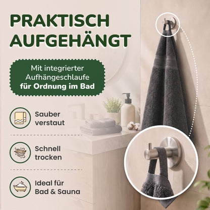 Duschtücher im 2er Set – 100% Baumwolle, 70 x 140 cm, weich und saugfähig