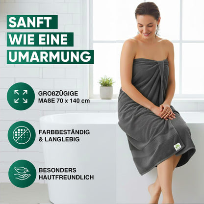 Duschtücher im 2er Set – 100% Baumwolle, 70 x 140 cm, weich und saugfähig