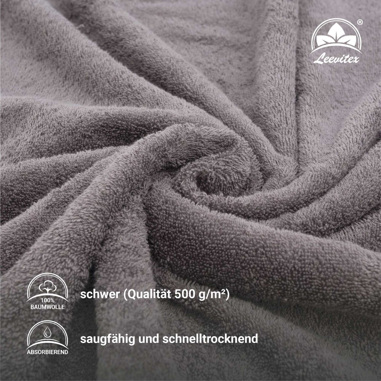 Duschtücher im 2er Set – 100% Baumwolle, 70 x 140 cm, weich und saugfähig