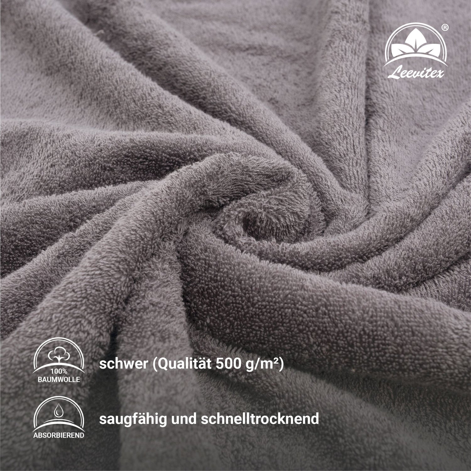 Saunatücher aus 100% Baumwolle im 2er Set – 80 x 200 cm, weich und saugfähig