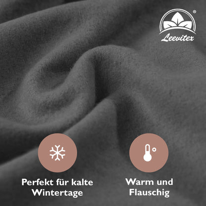 Winterspannbettlaken für 90x200 bis 100x200 cm | 40 cm Steg | 80% Baumwolle 20% Polyester