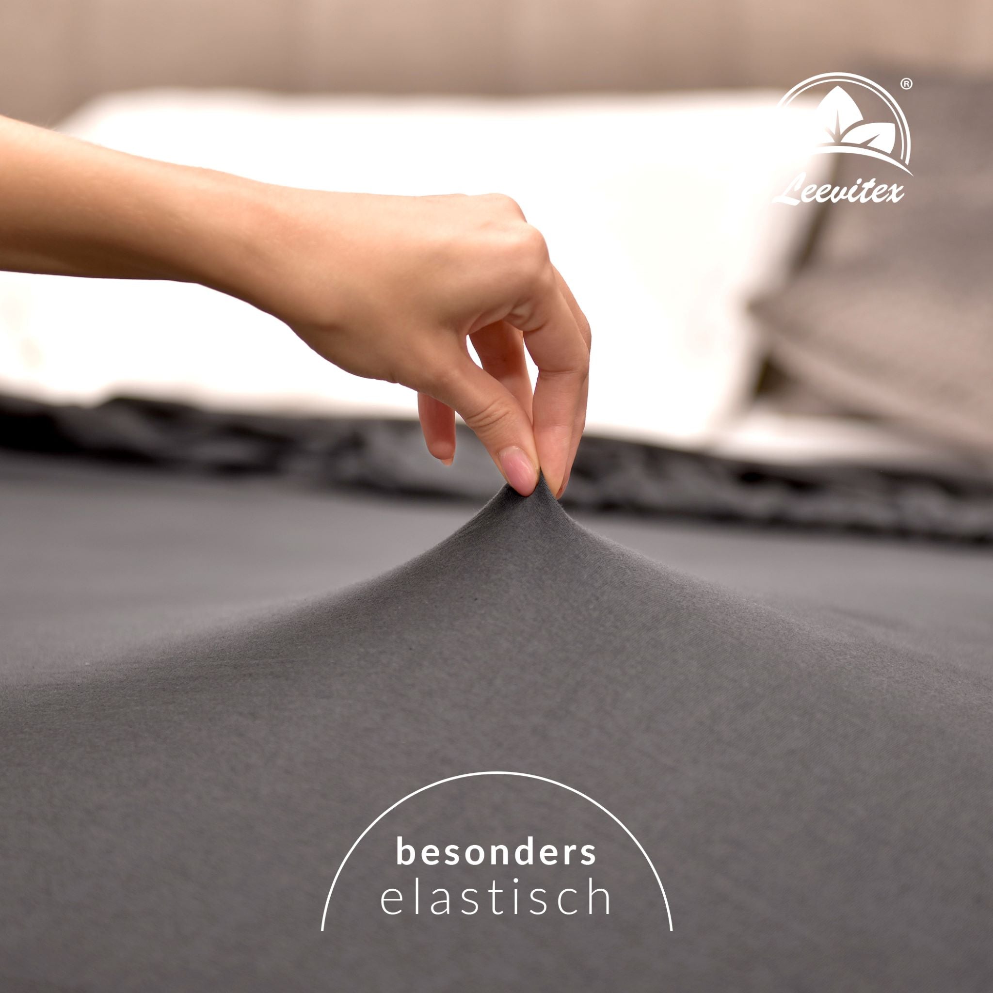 Basic Spannbettlaken 200x220 cm | 25 cm Steg | 100% Jersey-Baumwolle