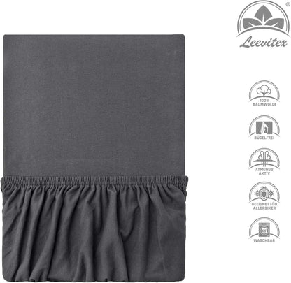 Kinderspannbettlaken von Leevitex im 2er Pack – 100% Jersey-Baumwolle, 70 x 140 cm