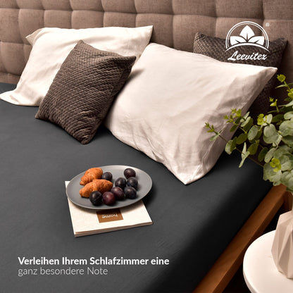 Basic Spannbettlaken 140x200 cm | 25 cm Steg | 100% Jersey-Baumwolle