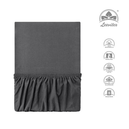 Basic Spannbettlaken 120x200 cm | 25 cm Steg | 100% Jersey-Baumwolle