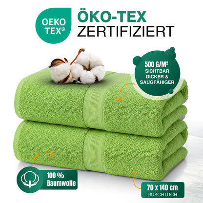 Duschtücher im 2er Set – 100% Baumwolle, 70 x 140 cm, weich und saugfähig