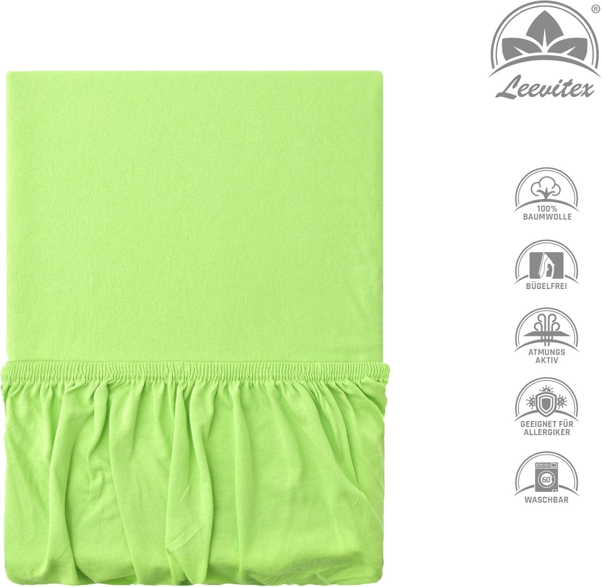 Kinderspannbettlaken von Leevitex im 2er Pack – 100% Jersey-Baumwolle, 70 x 140 cm