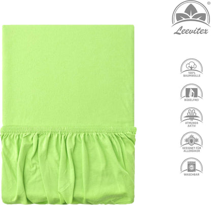 Kinderspannbettlaken von Leevitex im 2er Pack – 100% Jersey-Baumwolle, 70 x 140 cm