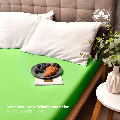 Basic Spannbettlaken 120x200 cm | 25 cm Steg | 100% Jersey-Baumwolle