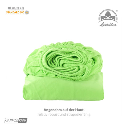 Basic Spannbettlaken 200x220 cm | 25 cm Steg | 100% Jersey-Baumwolle
