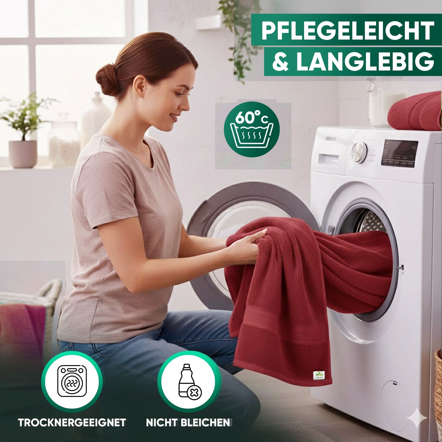 Duschtücher im 2er Set – 100% Baumwolle, 70 x 140 cm, weich und saugfähig